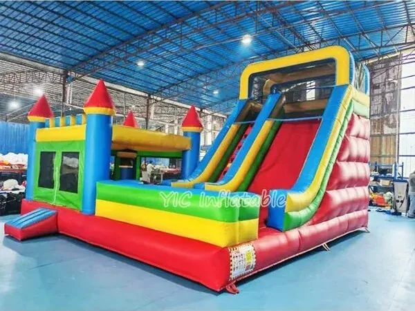 Commercial bounce house combo attraction used for rental business planning