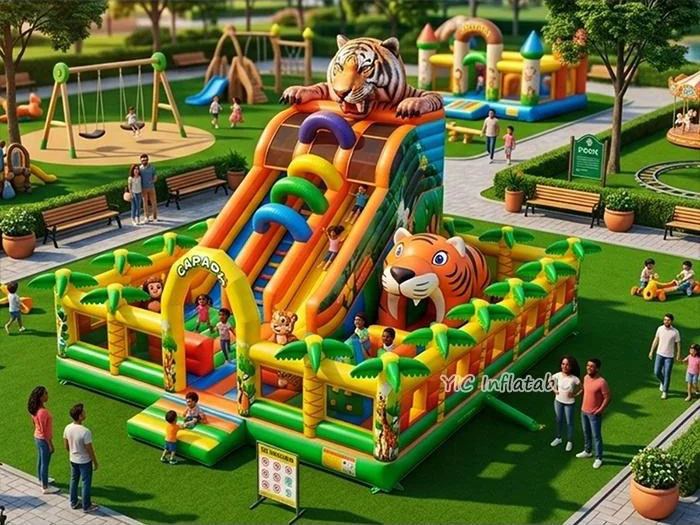 Outdoor inflatable park project for an amusement playground in South Africa