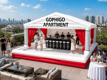 custom branded inflatable display rear view