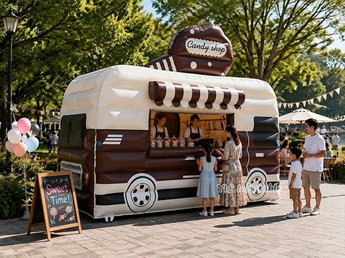 custom branded inflatable display front view