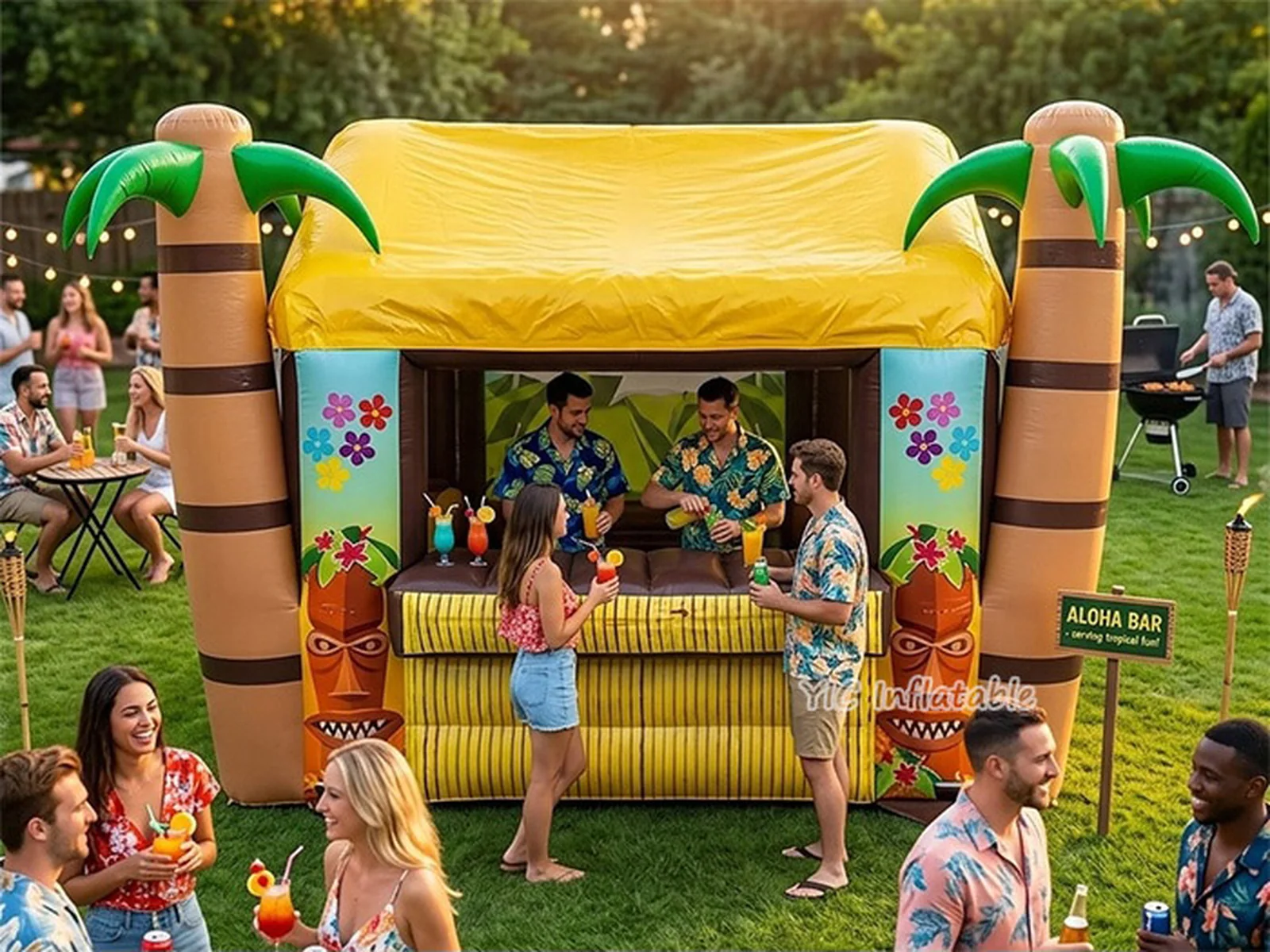 custom branded inflatable display front view
