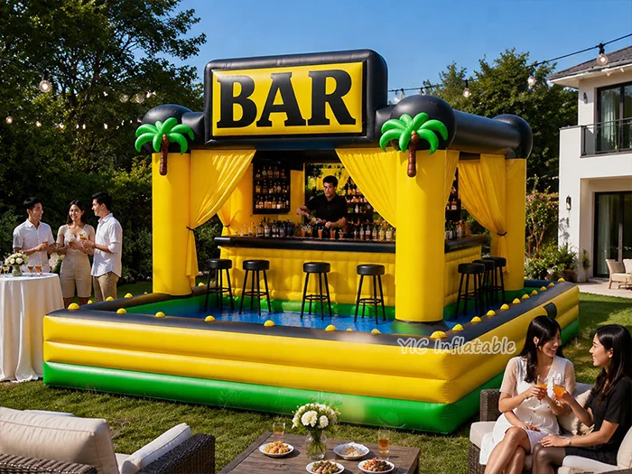 custom branded inflatable display front view