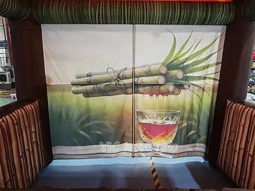 tropical themed branded inflatable display detail view