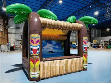 tropical themed branded inflatable display detail view