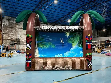 tropical themed branded inflatable display detail view