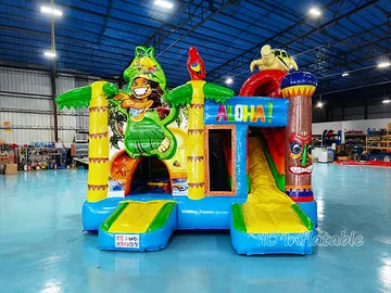 Luau Themed Bounce House play layout