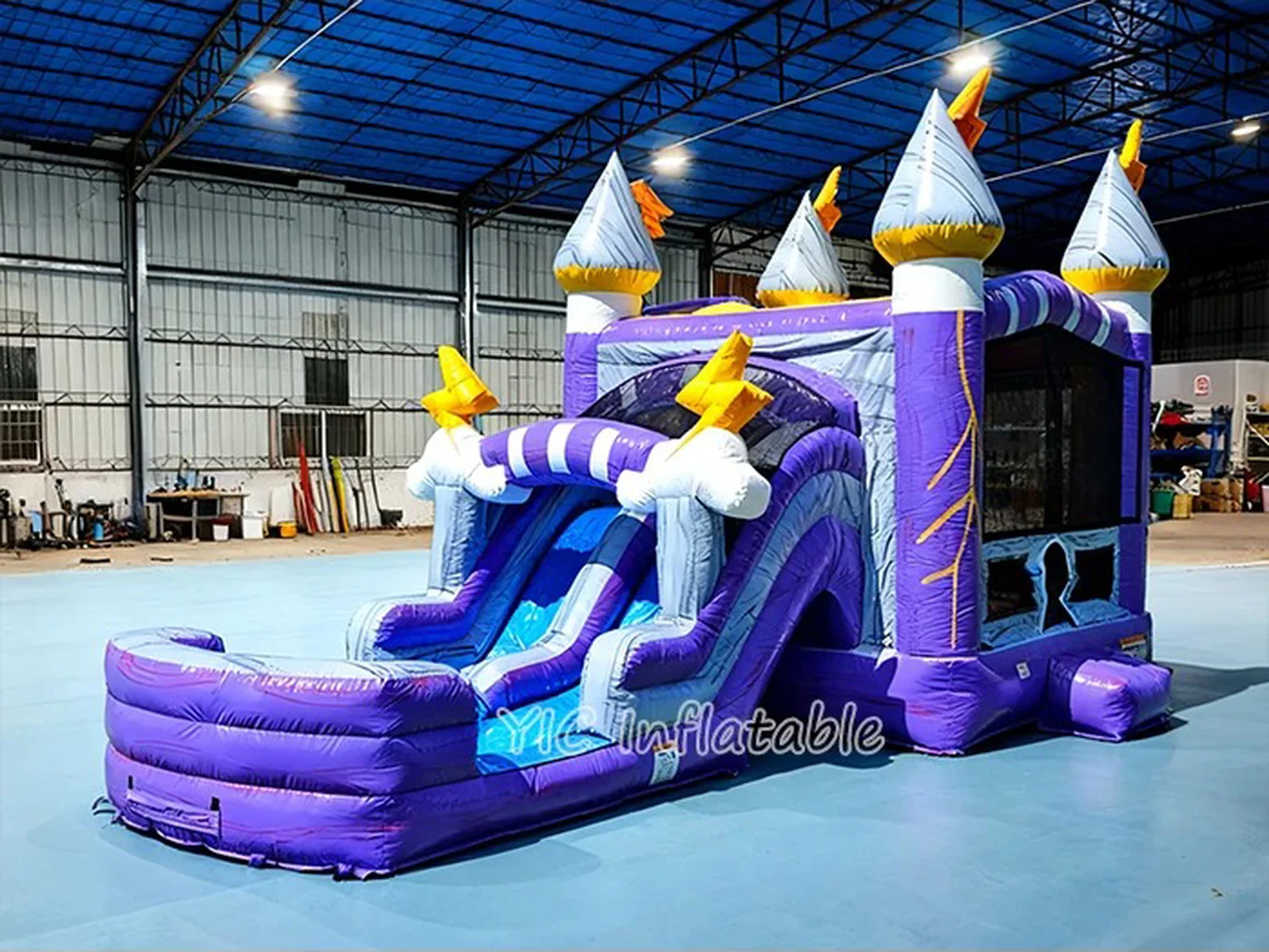 custom inflatable bounce-and-slide attraction front view