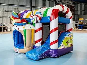 Candyland Bounce House Combo with Pool side view