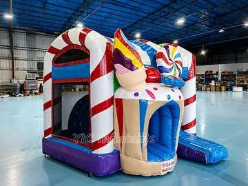 Candyland Bounce House Combo with Pool play layout