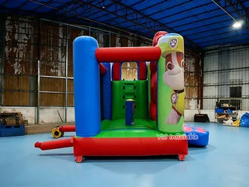 paw patrol themed inflatable bounce-and-slide attraction detail view