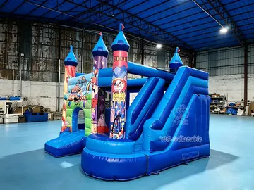 Commercial Circus Castle Bounce House Combo side view