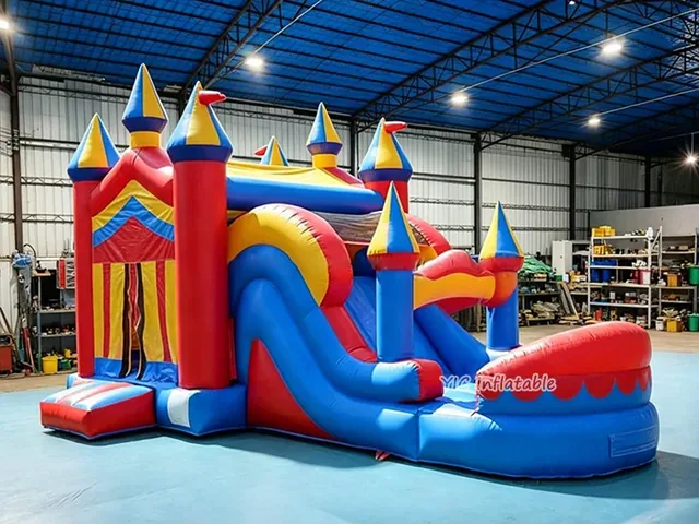 Colorful Castle Wet and Dry Bounce House Combo product image