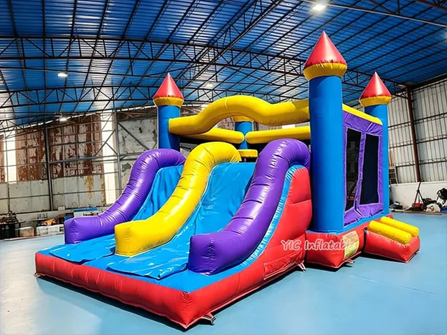 Colorful Triple-lane Castle Bounce House Combo product image