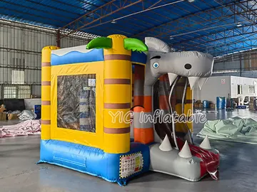 Crocodile Mouth Bounce House Combo side view