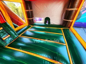 Dinosaur Adventure Bounce House Combo with Slide commercial attraction view