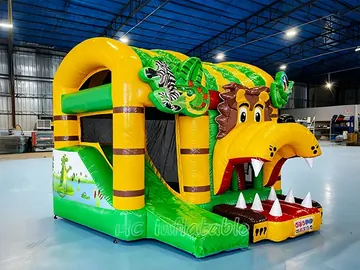 Lion King Inflatable Bounce House Combo with Slide play layout