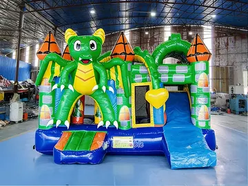Dragon Inflatable Bounce House Combo with Slide front view