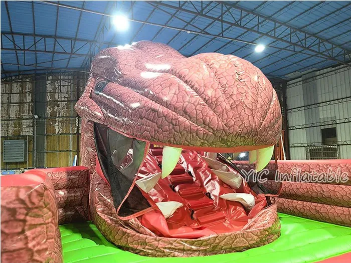 Giant Dinosaur Bounce House commercial attraction view