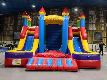 Dual-lane Castle Bounce House Combo play layout