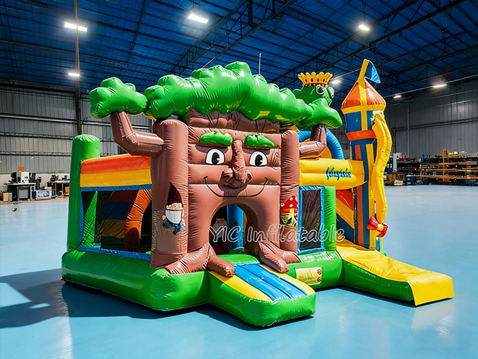 Fairy Tale Tree Bounce House Combo with Slide front view