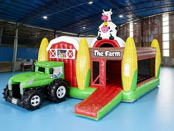 Farm Themed Inflatable Bounce House side view