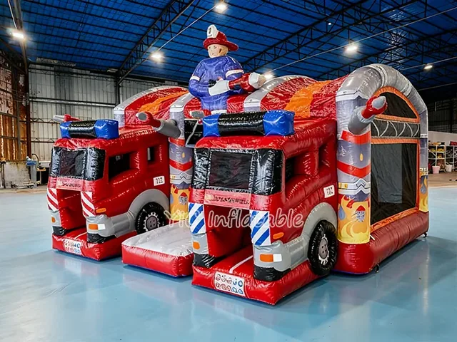 Fire Truck Inflatable Play Center with Slide product image