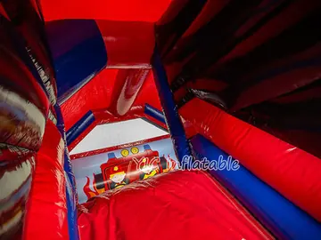 Firefighter Inflatable Bounce House Combo with Slide detail view