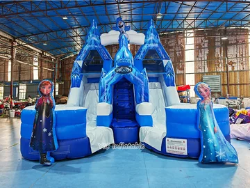 Elsa Bounce House with Slide front view