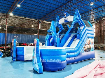 Elsa Bounce House with Slide side view