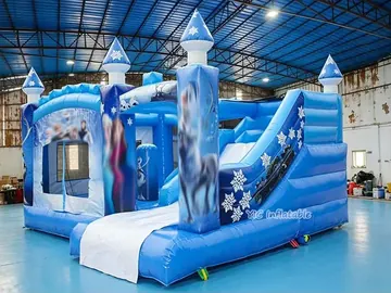 Frozen Ice Castle Bounce House Combo side view