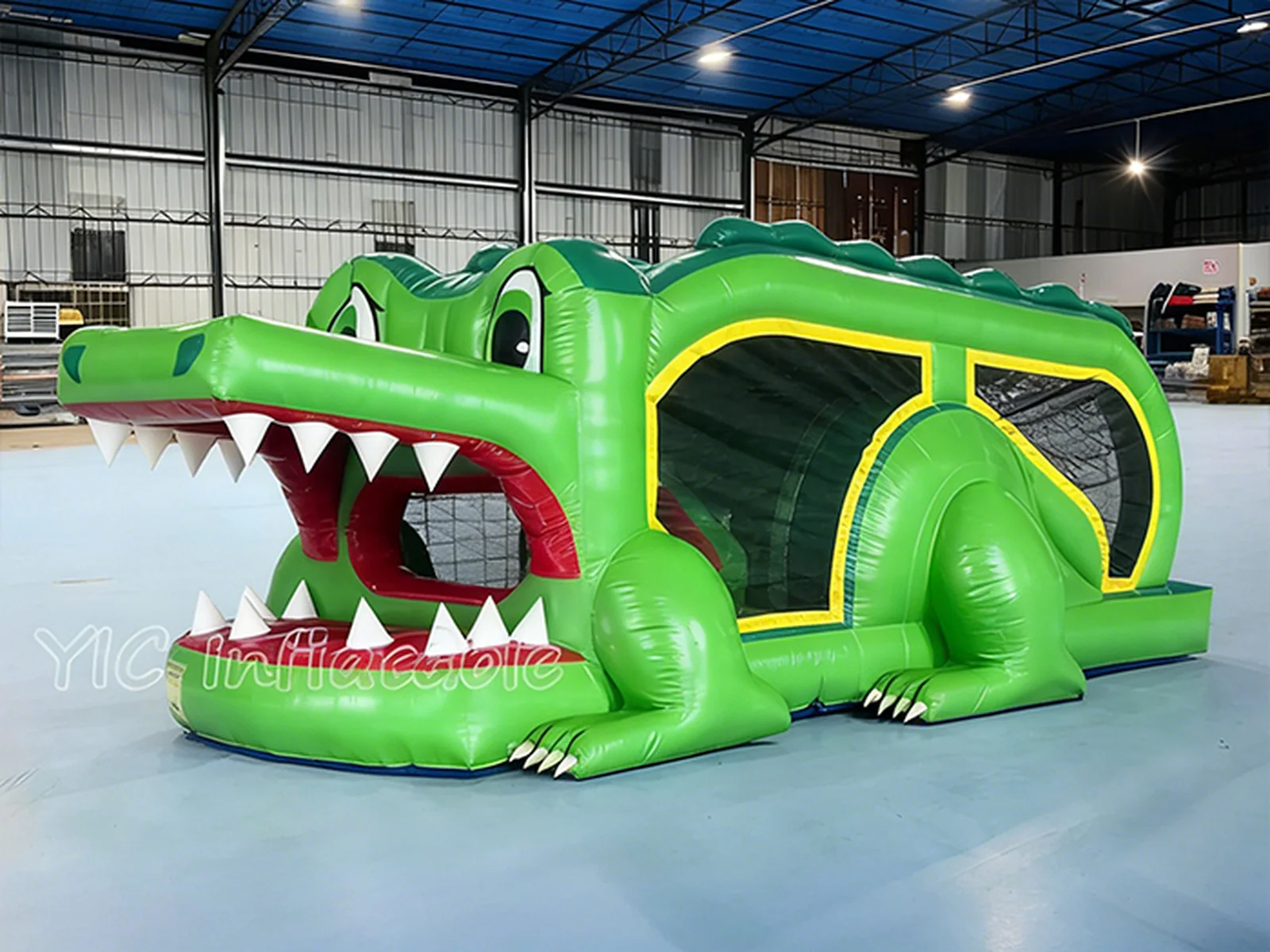 Inflatable Alligator Bounce House front view