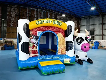 Farm Themed Inflatable Bounce House side view