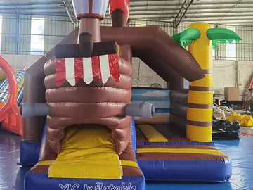 pirate themed inflatable bounce-and-slide attraction detail view