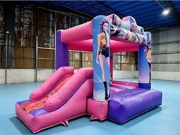 k-pop themed inflatable bounce-and-slide attraction detail view