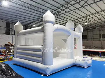 Luxury White Bounce House commercial attraction view