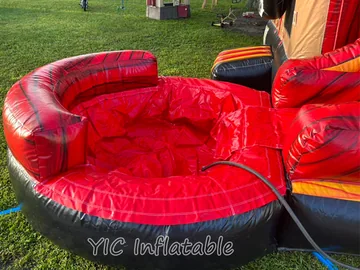 monster truck themed inflatable bounce-and-slide attraction detail view
