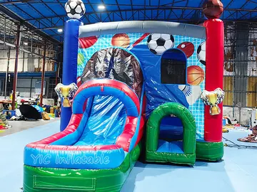 Sports Combo Bounce House side view