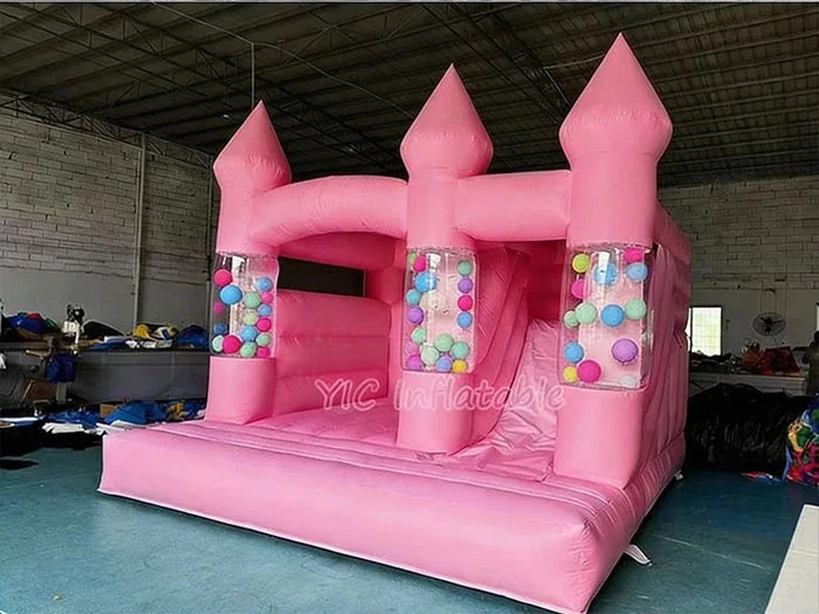 custom inflatable bounce-and-slide attraction front view