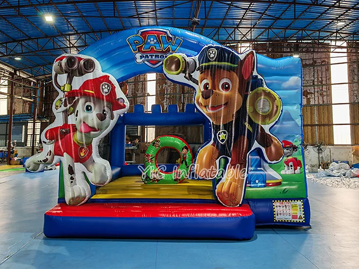 Paw Patrol Bounce House with Slide for Rental front view