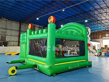 paw patrol themed inflatable bounce-and-slide attraction detail view