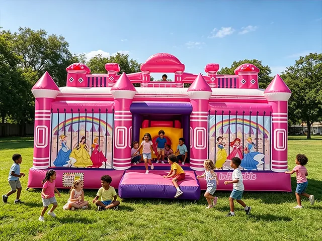 Commercial Pink Princess Castle Bounce House product image