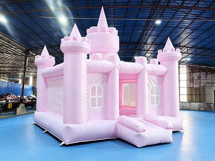 Pink Princess Bounce House front view