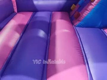 unicorn themed inflatable bounce-and-slide attraction detail view