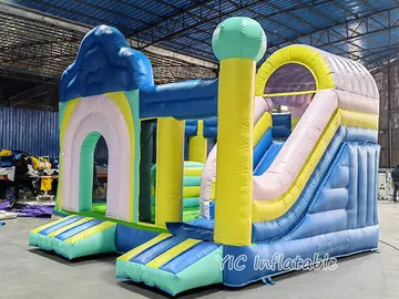 Rainbow Castle Combo Bounce House play layout