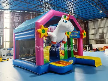Unicorn Bounce House Slide Combo for Sale play layout