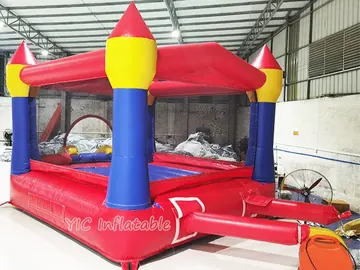 Red Castle Bouncy Castle with Slide detail view