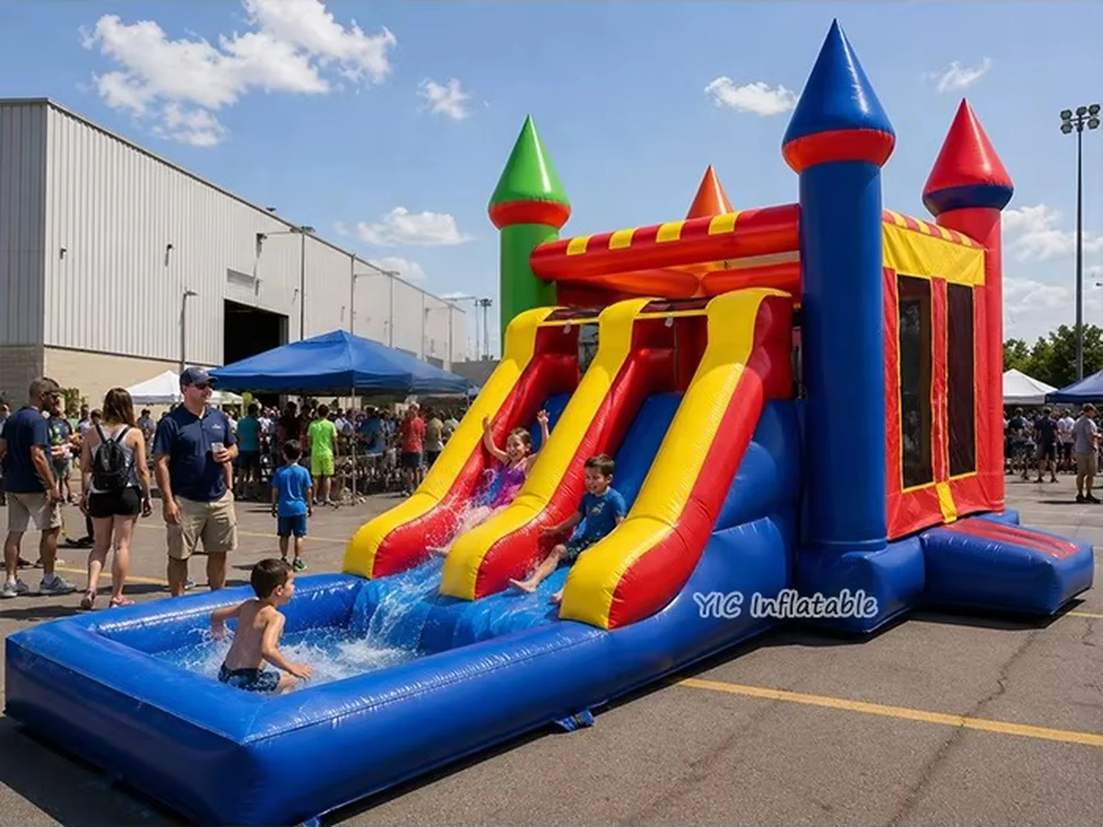 Bounce House Water Slide Combo for Rental front view