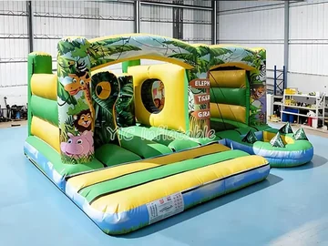Safari Combo Bounce House side view