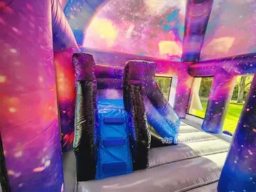 Spaceship Inflatable Jumper with Pool commercial attraction view