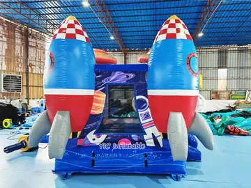 Spaceship Inflatable Bounce House play layout